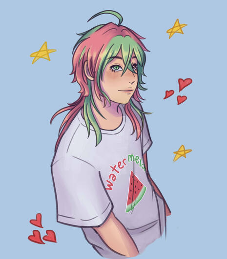 Halfbody Sketch + Simple color